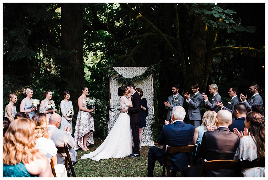 offbeat bride, treehouse point, julia kinnunen photography, destination wedding, seattle wedding, wedding photography, bride, groom, adventure seekers, newlyweds, northwest washington wedding, elopement, intimate wedding, diy wedding, ceremony