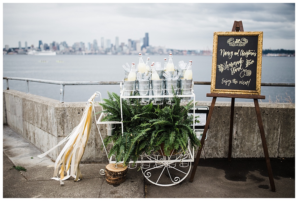 lesbian wedding, offbeat bride, lgbt wedding, gay wedding, two brides, alki beach, salty's on alki wedding, julia kinnunen photography, destination wedding, seattle wedding, wedding photography, bride, newlyweds, same sex wedding, ceremony, reception