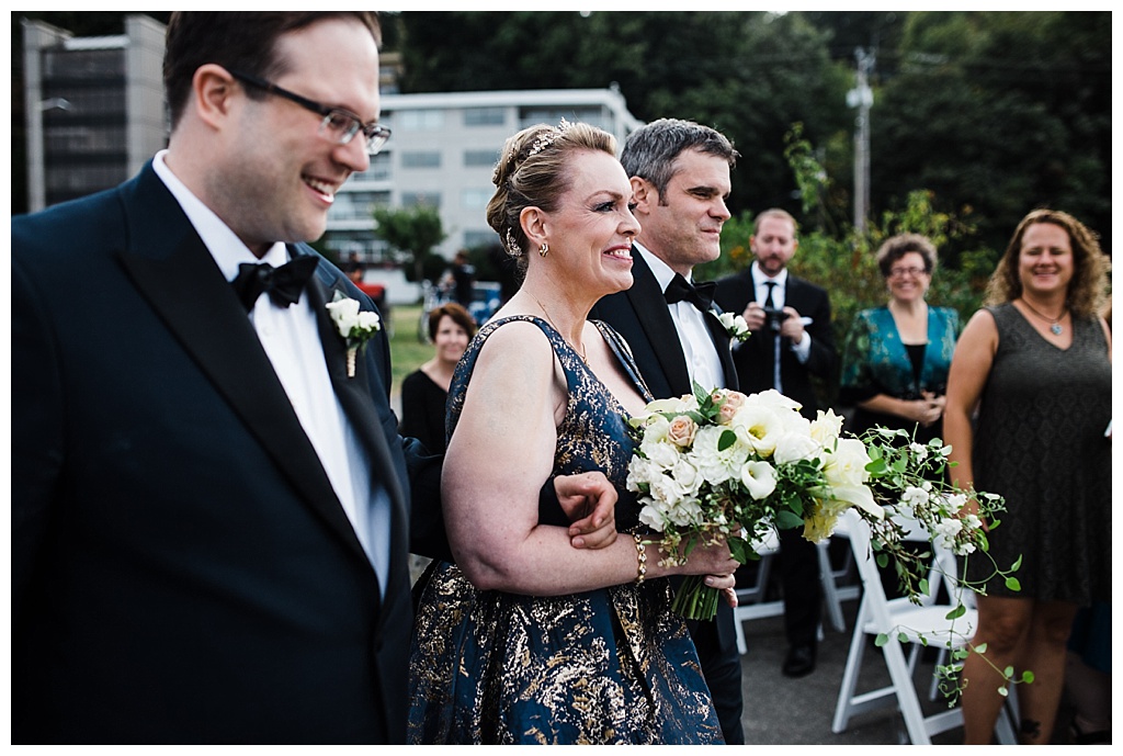 lesbian wedding, offbeat bride, lgbt wedding, gay wedding, two brides, alki beach, salty's on alki wedding, julia kinnunen photography, destination wedding, seattle wedding, wedding photography, bride, newlyweds, same sex wedding, ceremony, wedding with a view