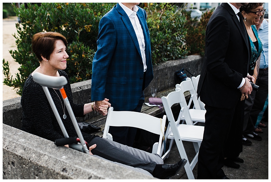 lesbian wedding, offbeat bride, lgbt wedding, gay wedding, two brides, alki beach, salty's on alki wedding, julia kinnunen photography, destination wedding, seattle wedding, wedding photography, bride, newlyweds, same sex wedding, ceremony, wedding with a view