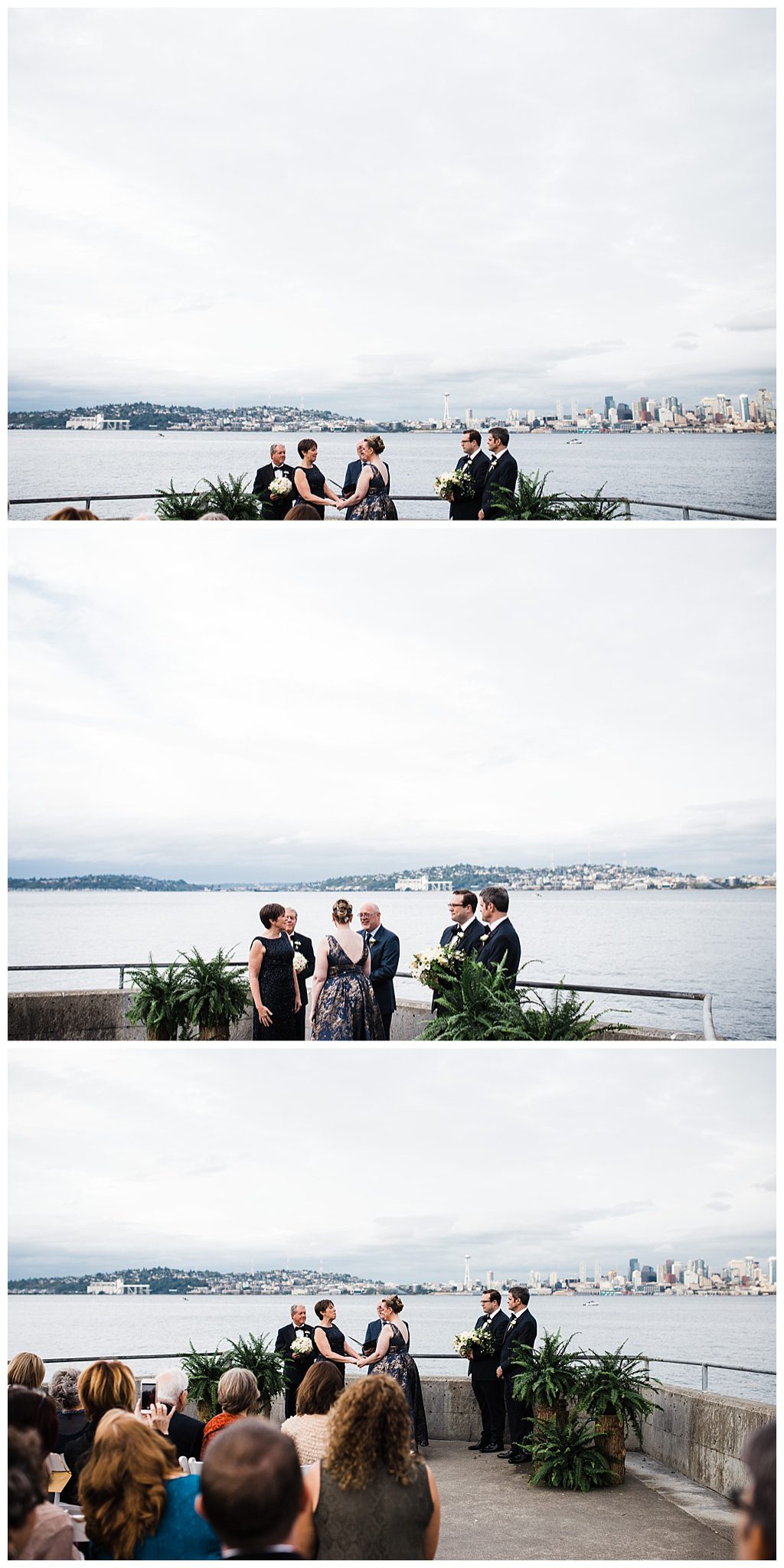 lesbian wedding, offbeat bride, lgbt wedding, gay wedding, two brides, alki beach, salty's on alki wedding, julia kinnunen photography, destination wedding, seattle wedding, wedding photography, bride, newlyweds, same sex wedding, ceremony, wedding with a view