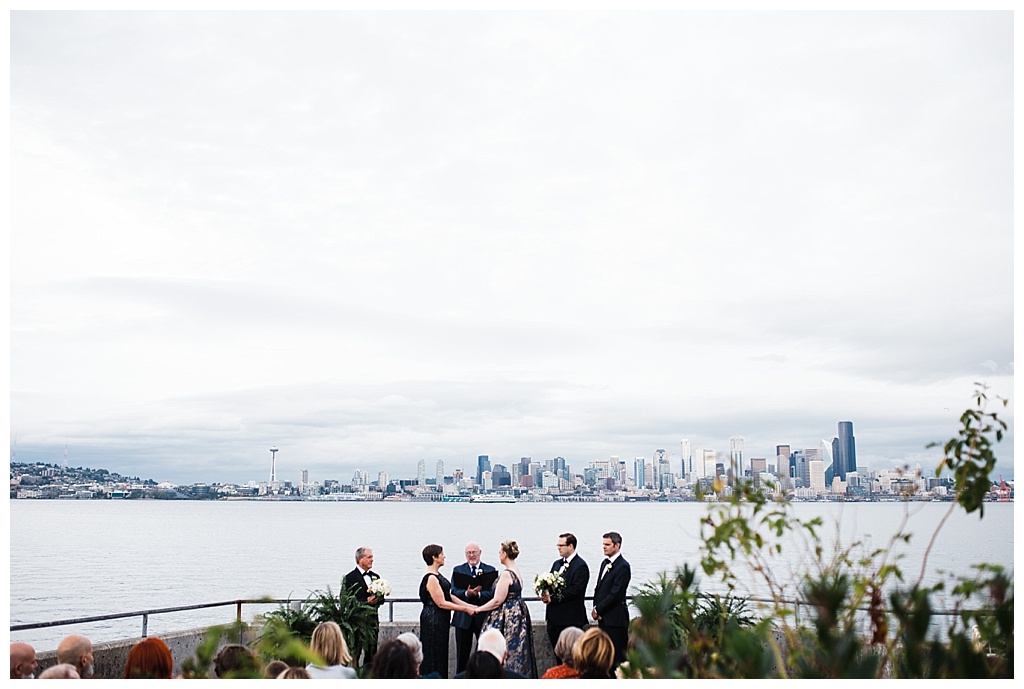 lesbian wedding, offbeat bride, lgbt wedding, gay wedding, two brides, alki beach, salty's on alki wedding, julia kinnunen photography, destination wedding, seattle wedding, wedding photography, bride, newlyweds, same sex wedding, ceremony, wedding with a view