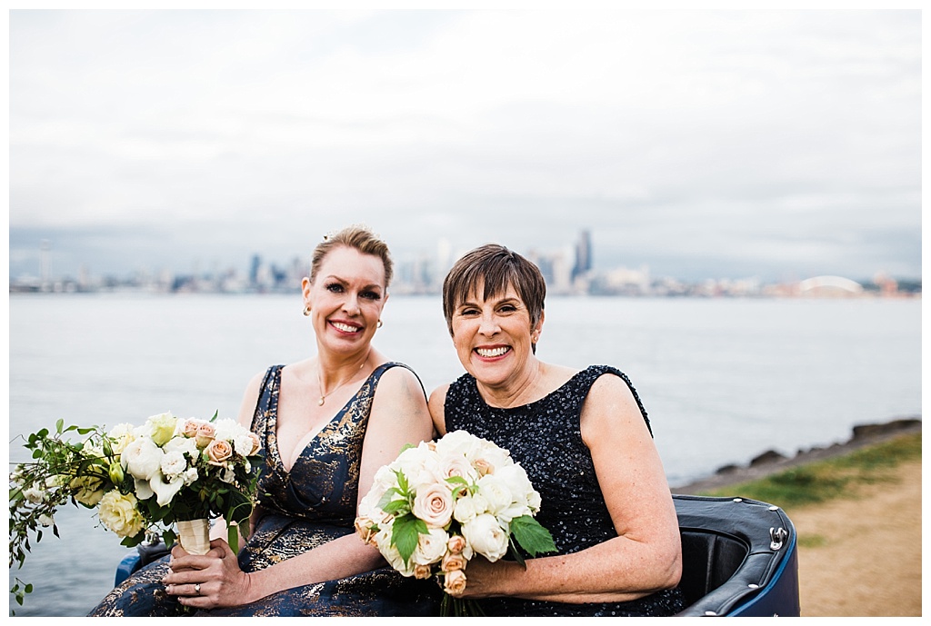 lesbian wedding, offbeat bride, lgbt wedding, gay wedding, two brides, alki beach, salty's on alki wedding, julia kinnunen photography, destination wedding, seattle wedding, wedding photography, bride, newlyweds, same sex wedding, portraits