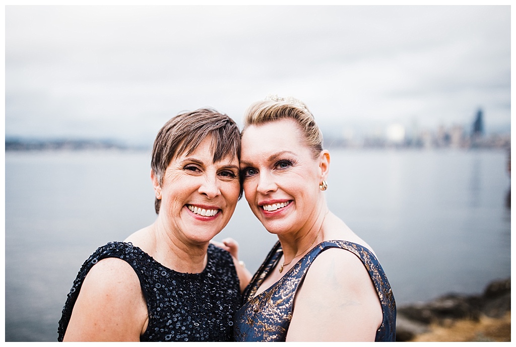 lesbian wedding, offbeat bride, lgbt wedding, gay wedding, two brides, alki beach, salty's on alki wedding, julia kinnunen photography, destination wedding, seattle wedding, wedding photography, bride, newlyweds, same sex wedding, portraits