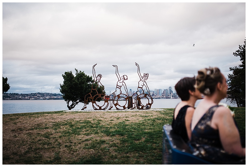 lesbian wedding, offbeat bride, lgbt wedding, gay wedding, two brides, alki beach, salty's on alki wedding, julia kinnunen photography, destination wedding, seattle wedding, wedding photography, bride, newlyweds, same sex wedding, portraits