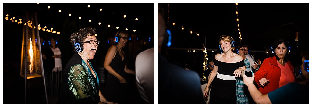 lesbian wedding, offbeat bride, lgbt wedding, gay wedding, two brides, alki beach, salty's on alki wedding, julia kinnunen photography, destination wedding, seattle wedding, wedding photography, bride, newlyweds, same sex wedding, reception, silent disco, dance party