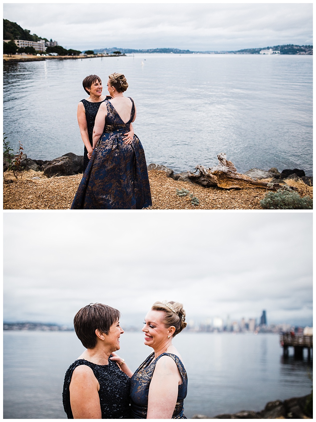 lesbian wedding, offbeat bride, lgbt wedding, gay wedding, two brides, alki beach, salty's on alki wedding, julia kinnunen photography, destination wedding, seattle wedding, wedding photography, bride, newlyweds, same sex wedding, portraits