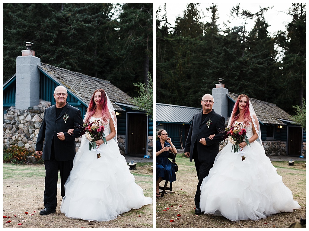 offbeat bride, guemes island resort, julia kinnunen photography, destination wedding, seattle wedding, wedding photography, bride, groom, adventure seekers, newlyweds, northwest washington wedding, elopement, intimate wedding, details, ceremony