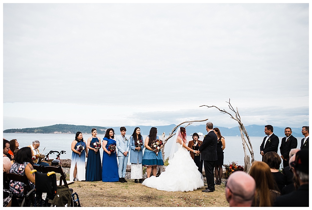 offbeat bride, guemes island resort, julia kinnunen photography, destination wedding, seattle wedding, wedding photography, bride, groom, adventure seekers, newlyweds, northwest washington wedding, elopement, intimate wedding, details, ceremony