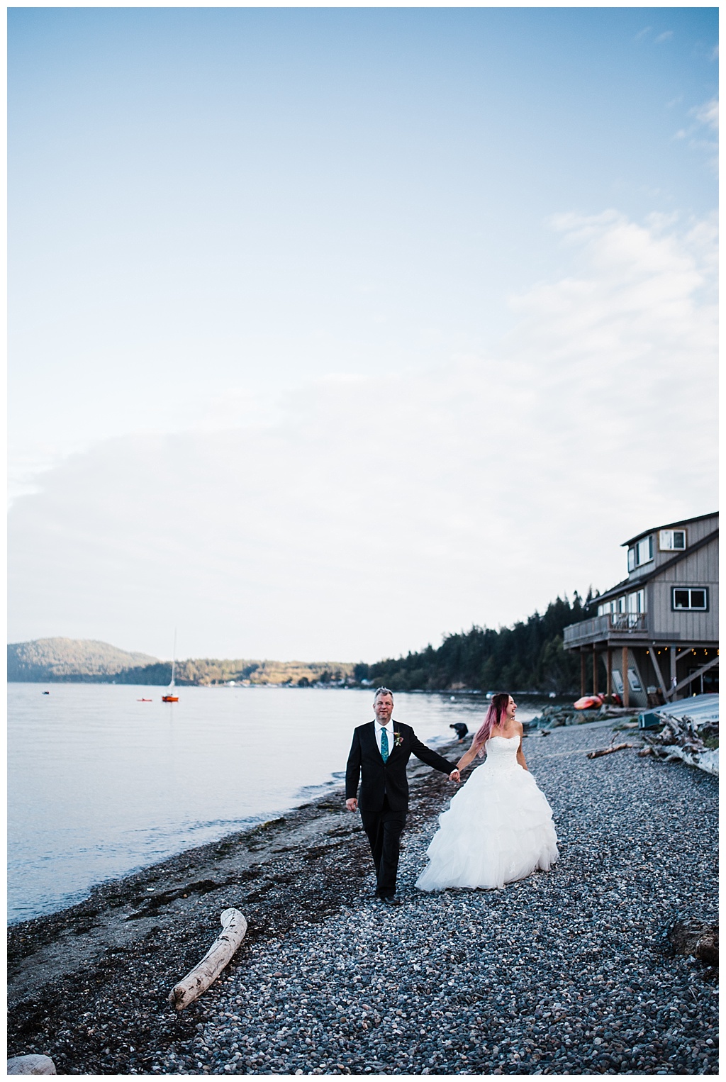 offbeat bride, guemes island resort, julia kinnunen photography, destination wedding, seattle wedding, wedding photography, bride, groom, adventure seekers, newlyweds, northwest washington wedding, elopement, intimate wedding, details, reception, portraits, golden hour