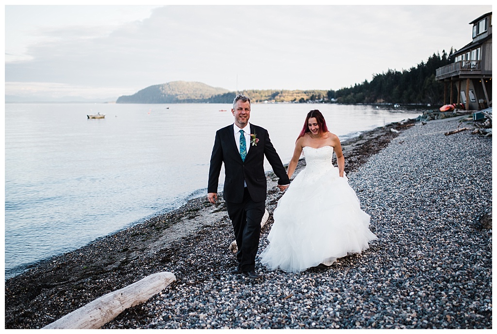 offbeat bride, guemes island resort, julia kinnunen photography, destination wedding, seattle wedding, wedding photography, bride, groom, adventure seekers, newlyweds, northwest washington wedding, elopement, intimate wedding, details, reception, portraits, golden hour