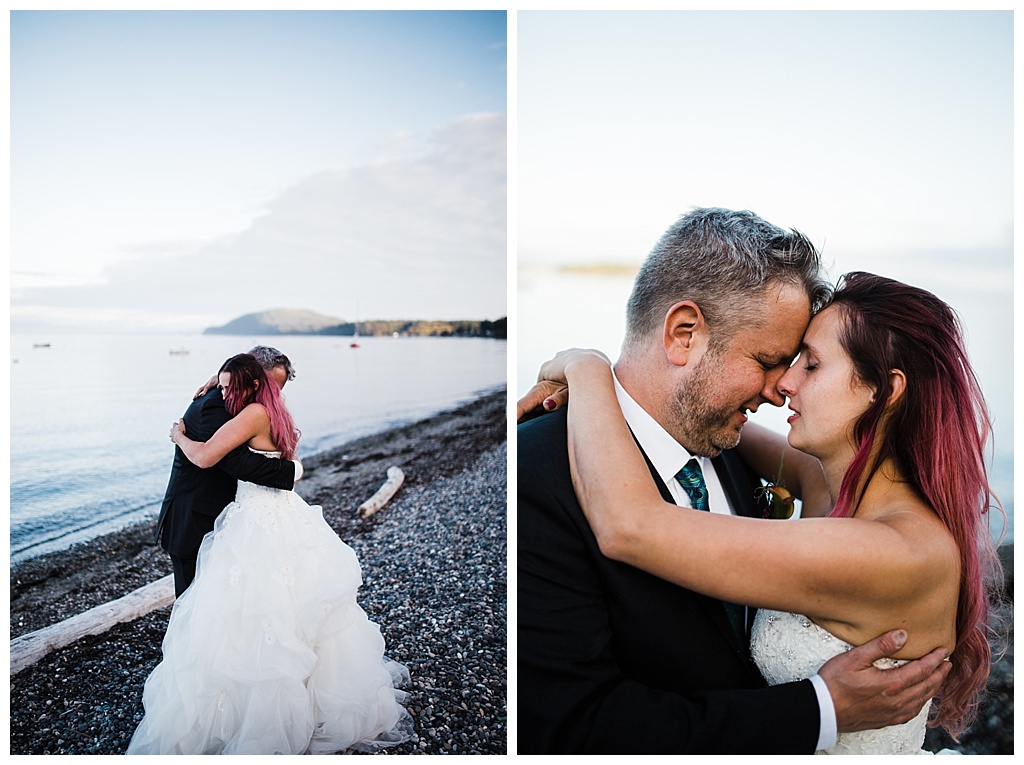 offbeat bride, guemes island resort, julia kinnunen photography, destination wedding, seattle wedding, wedding photography, bride, groom, adventure seekers, newlyweds, northwest washington wedding, elopement, intimate wedding, details, reception, portraits, golden hour