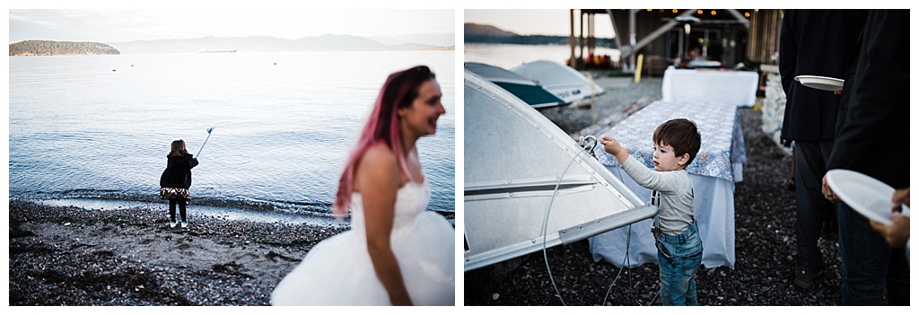 offbeat bride, guemes island resort, julia kinnunen photography, destination wedding, seattle wedding, wedding photography, bride, groom, adventure seekers, newlyweds, northwest washington wedding, elopement, intimate wedding, details, reception, portraits, golden hour