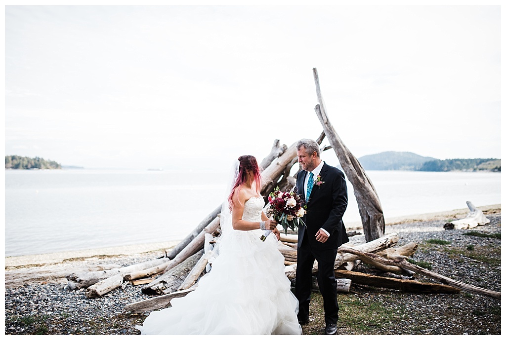 offbeat bride, guemes island resort, julia kinnunen photography, destination wedding, seattle wedding, wedding photography, bride, groom, adventure seekers, newlyweds, northwest washington wedding, elopement, intimate wedding, portraits, first look