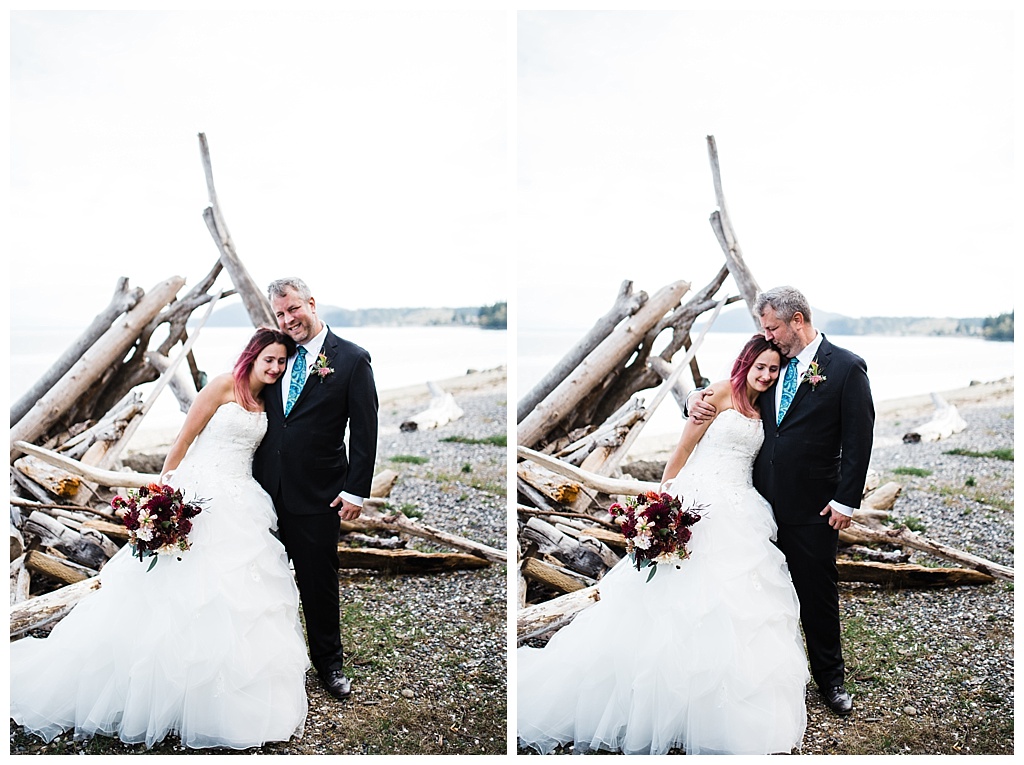 offbeat bride, guemes island resort, julia kinnunen photography, destination wedding, seattle wedding, wedding photography, bride, groom, adventure seekers, newlyweds, northwest washington wedding, elopement, intimate wedding, portraits, first look