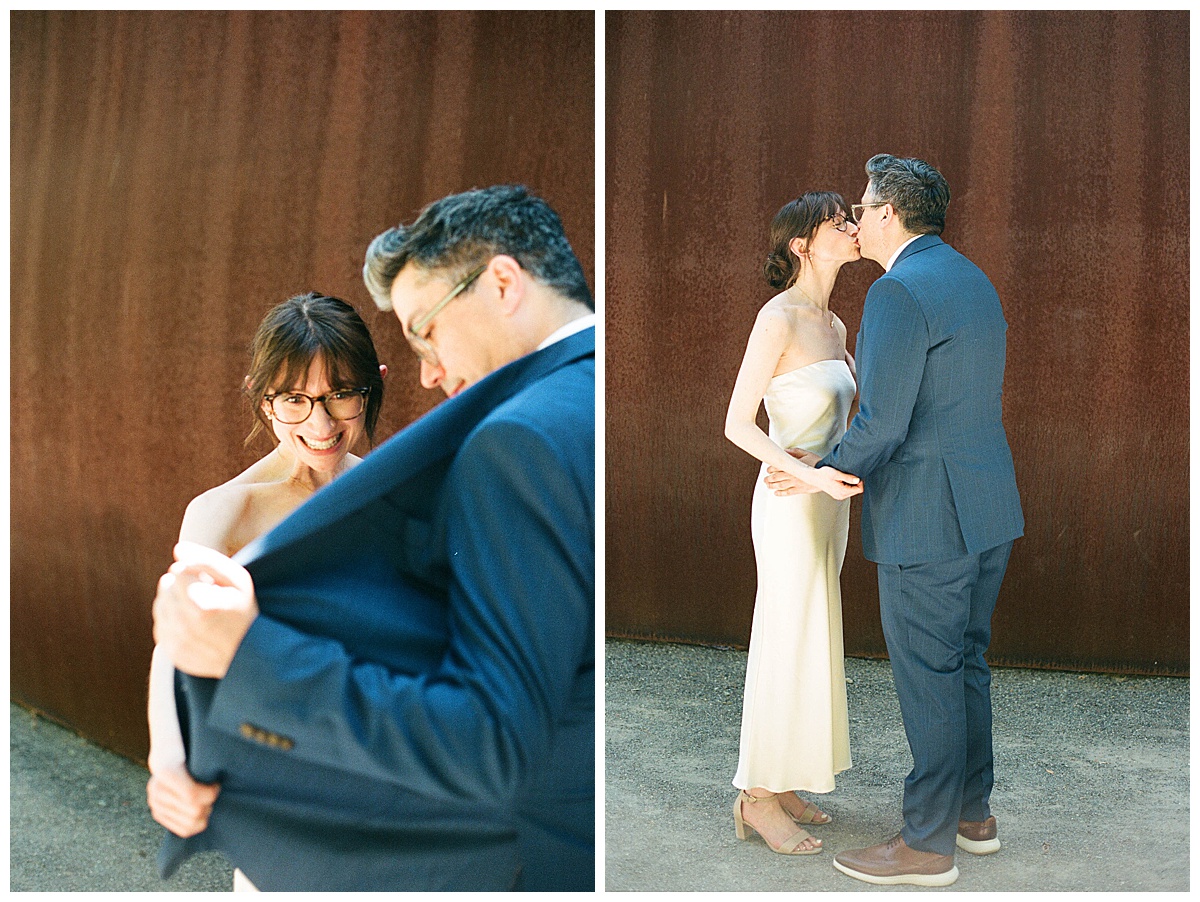 Charlotte and Grant sharing a sweet moment during their first look at the Olympic Sculpture Garden